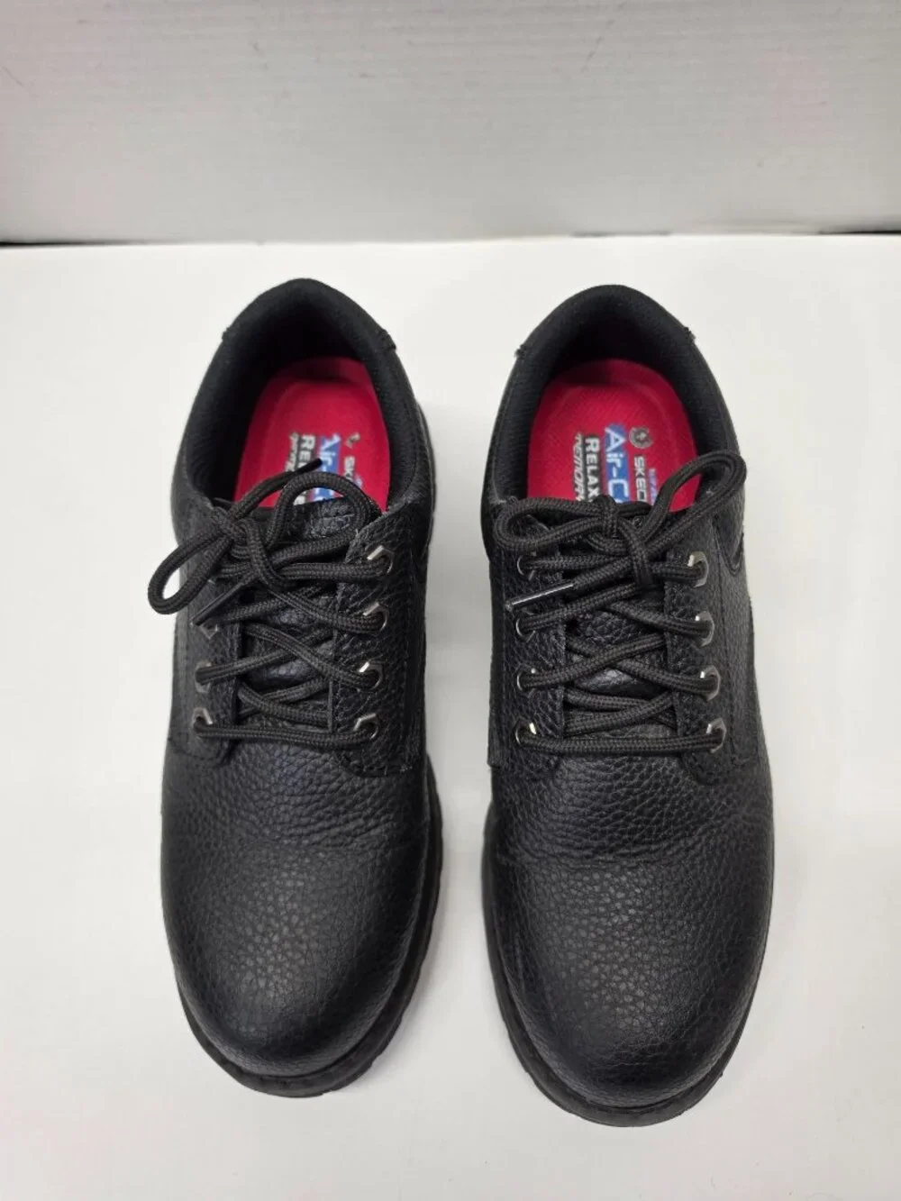 Skechers Work Cottonwood Jaken SR Shoes Mens 7.5 Black Leather Slip Resistant